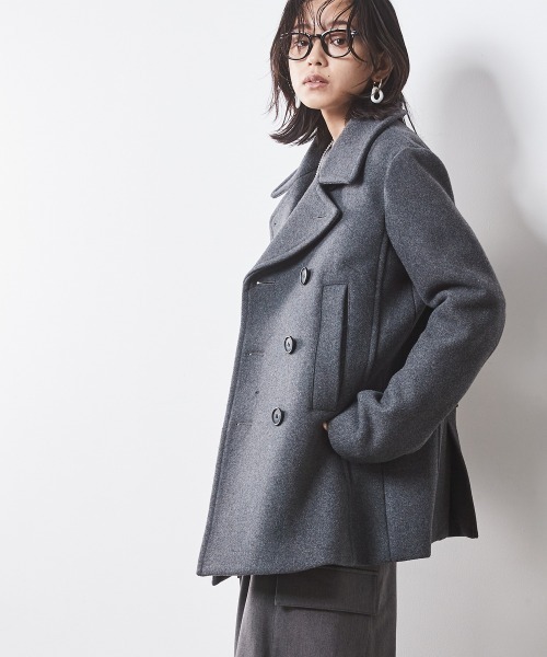 CHIC STYLE（シックスタイル）の「ウール混ピーコート ＜大きいサイズ有＞シックスタイル　（ピーコート・レディース・グレー/ブラック・M/L/LL/3L/4L/5L）」の9枚目の写真