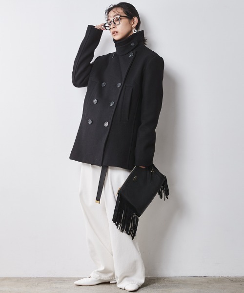 美品✨DIESEL ピーコート　メルトンウール　デニム切替 大きいサイズ XXL 美品✨DIESEL ピーコート メルトンウール デニム切替 大きいサイズ XXL