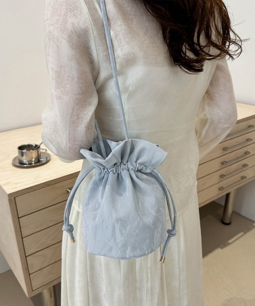 Miniministore(ミニミニストア)の「ミニショルダーバッグ 斜め掛け巾着バッグ(ショルダーバッグ・レディース・ブルー/ブラック/シルバー/アイボリー/ピンク・FREE)」の21枚目の写真