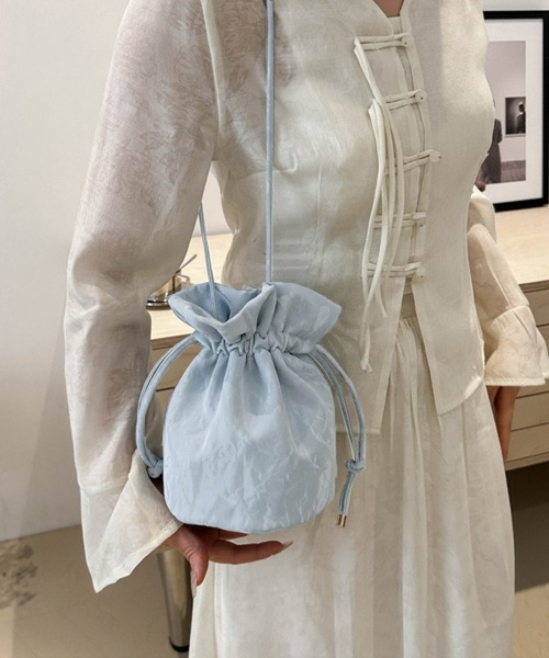 Miniministore(ミニミニストア)の「ミニショルダーバッグ 斜め掛け巾着バッグ(ショルダーバッグ・レディース・ブルー/ブラック/シルバー/アイボリー/ピンク・FREE)」の22枚目の写真