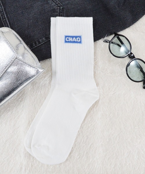 styiro(スタイロ)の「CHAO靴下(ソックス/靴下・レディース・ベージュ/ロイヤルブルー/ホワイト/レッド/ブラック/ブルー/パープル/マルチ/グレー/クリーム/オレンジ・FREE)」の2枚目の写真
