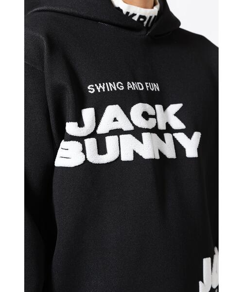 Jack Bunny!!】パイルロゴジャガードニット フーディプルオーバー