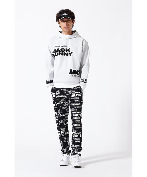 Jack Bunny!!】パイルロゴジャガードニット フーディプルオーバー