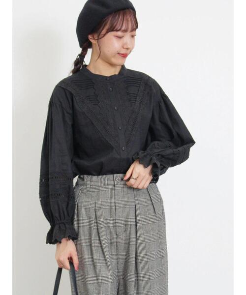 Samansa Mos2(サマンサ モスモス)の「V切替レースブラウス(シャツ/ブラウス・レディース・キナリ/モカ/ブラック・F)」の20枚目の写真