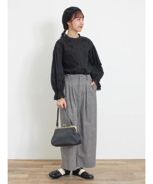 Samansa Mos2(サマンサ モスモス)の「V切替レースブラウス(シャツ/ブラウス・レディース・キナリ/モカ/ブラック・F)」の19枚目の写真