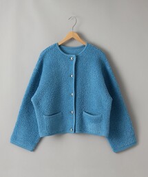 RONEL（ロネル）の「【LEE 1・2月合併号掲載】パイルジャガードニットジャケット（セットアップ対応）（ノーカラージャケット）」