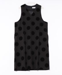 BAYBLO（ベイブロ）の「(BD)【ihana】フロッキー ドット プリント ジャンスカ[裏地有り]（ジャンパースカート）」