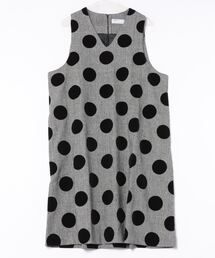 BAYBLO（ベイブロ）の「(BD)【ihana】フロッキー ドット プリント ジャンスカ[裏地有り]（ジャンパースカート）」