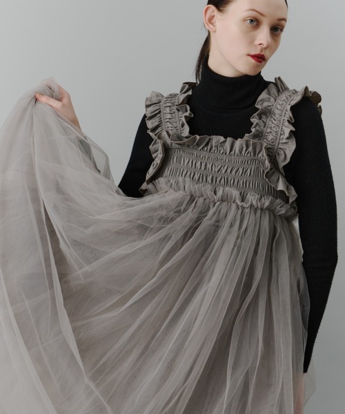 セール】チュールギャザーキャミワンピース（ワンピース）｜PERNA