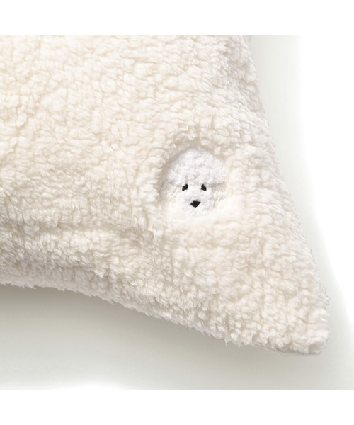 WARMY プードル×ボア まくらカバー 700×500 アイボリー（寝具