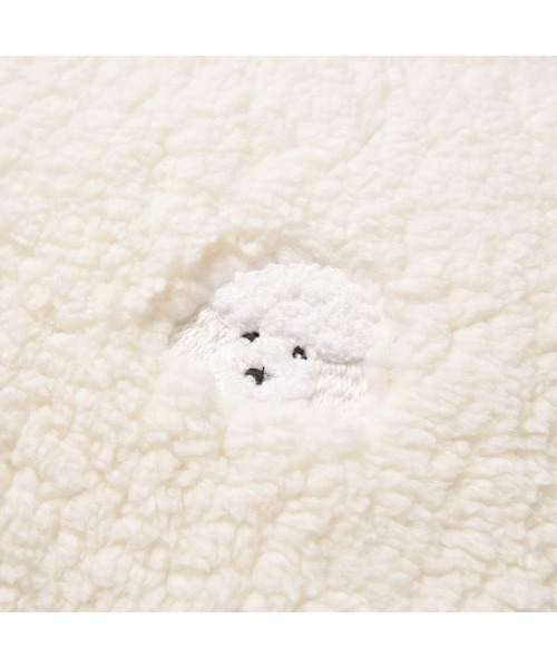 WARMY プードル×ボア まくらカバー 700×500 アイボリー（寝具