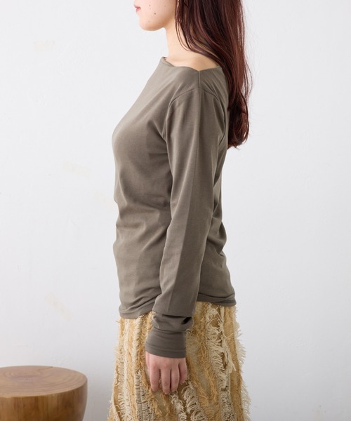 Remind me and forever（リマインドミーアンドフォーエバー）の「【WEB限定】ワンショルプルオーバー（Tシャツ/カットソー・レディース・ブラック/チャコールグレー・FREE）」の14枚目の写真