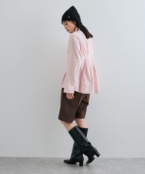 POLO BCS（ポロ ビーシーエス）の「【POLO BCS コラボ】ウエストタックフレアシャツ（シャツ/ブラウス・レディース・オフホワイト/サックスブルー/ピンク・FREE）」の5枚目の写真