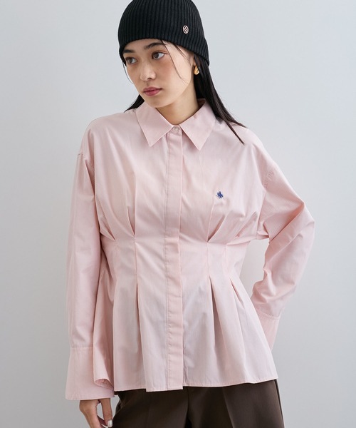 POLO BCS（ポロ ビーシーエス）の「【POLO BCS コラボ】ウエストタックフレアシャツ（シャツ/ブラウス・レディース・オフホワイト/サックスブルー/ピンク・FREE）」の8枚目の写真