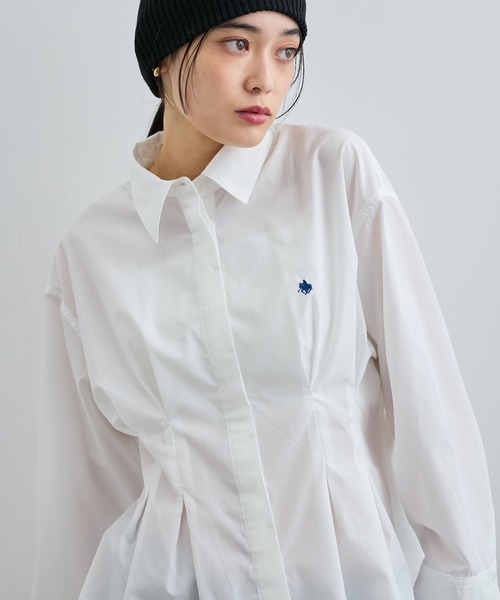 POLO BCS（ポロ ビーシーエス）の「【POLO BCS コラボ】ウエストタックフレアシャツ（シャツ/ブラウス・レディース・オフホワイト/サックスブルー/ピンク・FREE）」の12枚目の写真