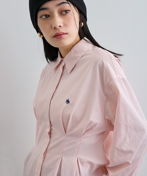 POLO BCS（ポロ ビーシーエス）の「【POLO BCS コラボ】ウエストタックフレアシャツ（シャツ/ブラウス・レディース・オフホワイト/サックスブルー/ピンク・FREE）」の22枚目の写真