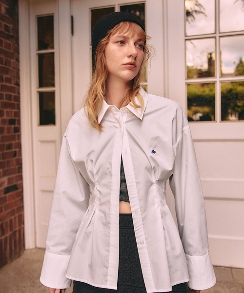 POLO BCS（ポロ ビーシーエス）の「【POLO BCS コラボ】ウエストタックフレアシャツ（シャツ/ブラウス・レディース・オフホワイト/サックスブルー/ピンク・FREE）」の19枚目の写真