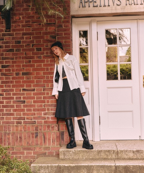 POLO BCS（ポロ ビーシーエス）の「【POLO BCS コラボ】ウエストタックフレアシャツ（シャツ/ブラウス・レディース・オフホワイト/サックスブルー/ピンク・FREE）」の20枚目の写真