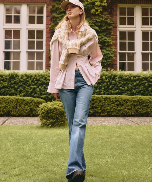 POLO BCS（ポロ ビーシーエス）の「【POLO BCS コラボ】ウエストタックフレアシャツ（シャツ/ブラウス・レディース・オフホワイト/サックスブルー/ピンク・FREE）」の21枚目の写真