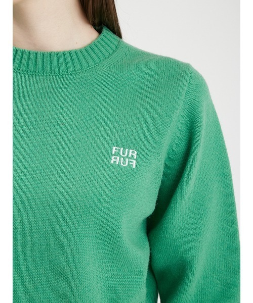 FURFUR（ファーファー）の「ロゴ刺繍クルーネックセーター（ニット/セーター・レディース・グリーン/ピンク/グレー/ネイビー/ライトブルー・FREE）」の19枚目の写真