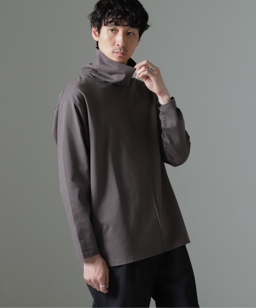 NANO universe(ナノユニバース)の「WEB限定/ボリュームハイネックプルオーバー 長袖(Tシャツ/カットソー・メンズ・グレー/ベージュ系その他/ネイビー・L/M)」の2枚目の写真