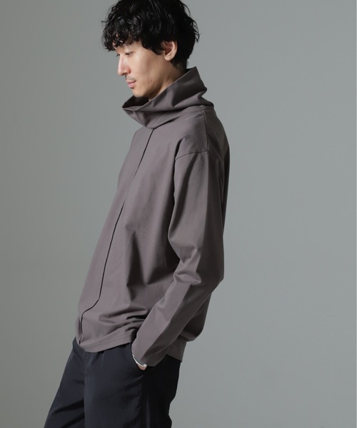 NANO universe(ナノユニバース)の「WEB限定/ボリュームハイネックプルオーバー 長袖(Tシャツ/カットソー・メンズ・グレー/ベージュ系その他/ネイビー・L/M)」の6枚目の写真