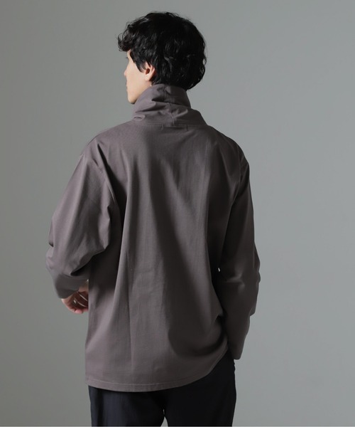 NANO universe(ナノユニバース)の「WEB限定/ボリュームハイネックプルオーバー 長袖(Tシャツ/カットソー・メンズ・グレー/ベージュ系その他/ネイビー・L/M)」の7枚目の写真