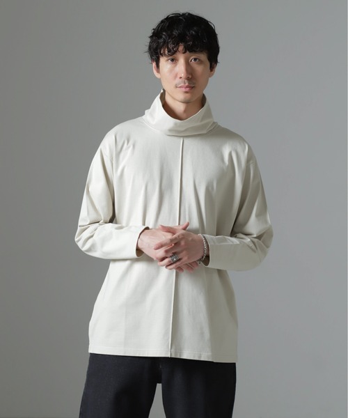 NANO universe(ナノユニバース)の「WEB限定/ボリュームハイネックプルオーバー 長袖(Tシャツ/カットソー・メンズ・グレー/ベージュ系その他/ネイビー・L/M)」の12枚目の写真