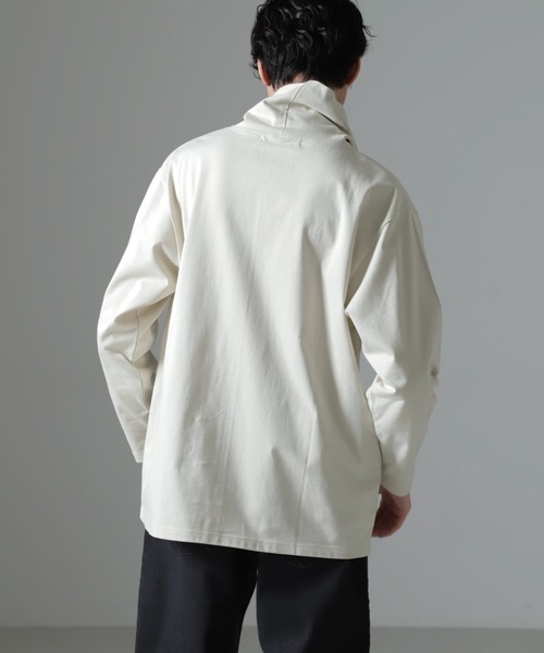 NANO universe(ナノユニバース)の「WEB限定/ボリュームハイネックプルオーバー 長袖(Tシャツ/カットソー・メンズ・グレー/ベージュ系その他/ネイビー・L/M)」の14枚目の写真