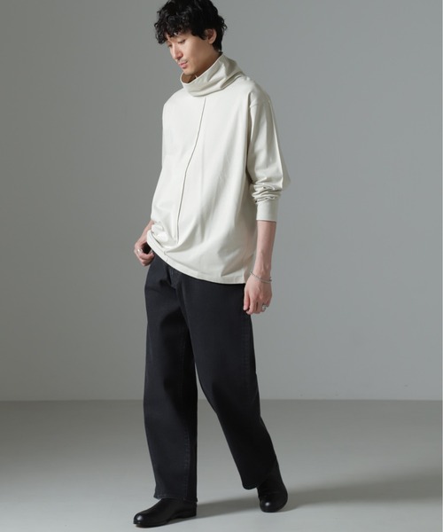 NANO universe(ナノユニバース)の「WEB限定/ボリュームハイネックプルオーバー 長袖(Tシャツ/カットソー・メンズ・グレー/ベージュ系その他/ネイビー・L/M)」の15枚目の写真