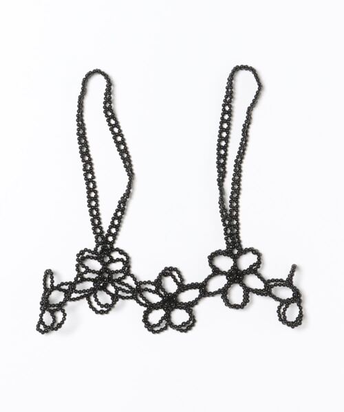 PICCIN（ピッチン）の「【WEB限定】フラワービーズビスチェ（キャミソール・レディース・ブラック/オフホワイト・M）」の3枚目の写真