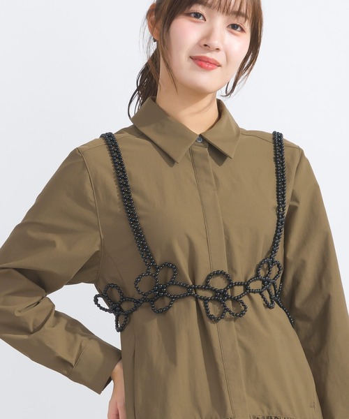 PICCIN（ピッチン）の「【WEB限定】フラワービーズビスチェ（キャミソール・レディース・ブラック/オフホワイト・M）」の2枚目の写真