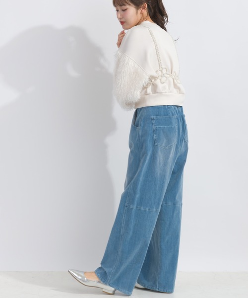 PICCIN（ピッチン）の「【WEB限定】フラワービーズビスチェ（キャミソール・レディース・ブラック/オフホワイト・M）」の8枚目の写真