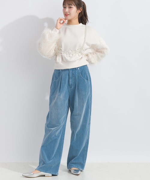 PICCIN（ピッチン）の「【WEB限定】フラワービーズビスチェ（キャミソール・レディース・ブラック/オフホワイト・M）」の7枚目の写真