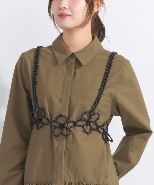 PICCIN（ピッチン）の「【WEB限定】フラワービーズビスチェ（キャミソール・レディース・ブラック/オフホワイト・M）」の10枚目の写真