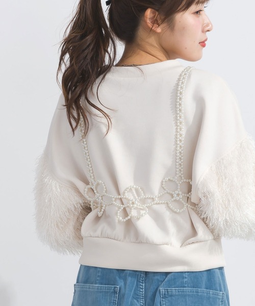 PICCIN（ピッチン）の「【WEB限定】フラワービーズビスチェ（キャミソール・レディース・ブラック/オフホワイト・M）」の6枚目の写真