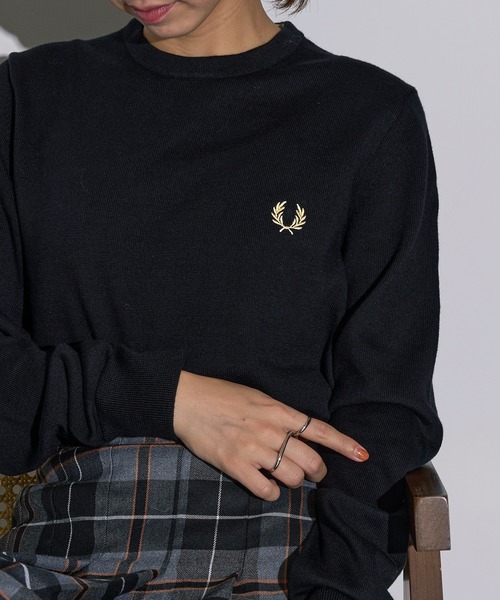 FRED PERRY】CLASSIC CREW NECK JUMPER ワンポイントロゴ刺繍
