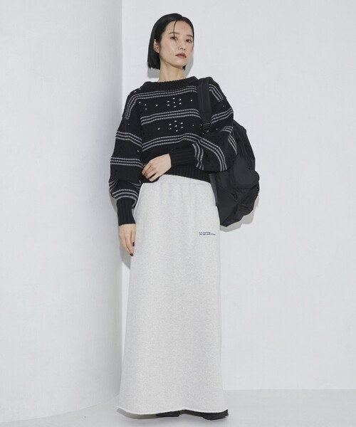 Firsthand（ファーストハンド）の「Firsthand/ファーストハンド フラワーボーダーニット（ニット/セーター・レディース・オフホワイト/チャコールグレー/ブラウン・FREE）」の11枚目の写真