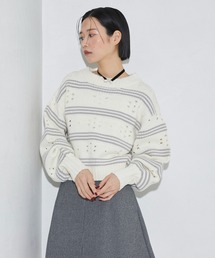 Firsthand/ファーストハンド フラワーボーダーニット