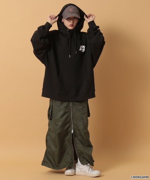 RAGEBLUE（レイジブルー）の「【NEOGURI/ノグリ】コラボ/プリントオーバーサイズパーカー（パーカー・メンズ・グレー/ブラック・FREE）」の10枚目の写真