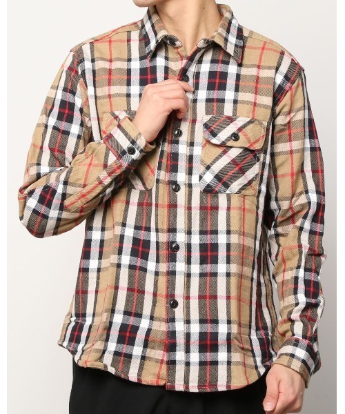 WESTSEA(ウエストシー)の「裏起毛 ヘビーネル チェック柄 長袖ワークシャツ(シャツ/ブラウス・メンズ・レッド系その他2/ブルー/グレー/ダークグリーン/オレンジ系その他/ブラック系その他/ホワイト/レッド/グリーン/ブラウン/レンガ/レッド系その他/ベージュ系その他/オレンジ系その他2/レッド系その他3/パープル/ミント/サンドベージュ/イエロー/オレンジ/ベージュ/ブルー系その他/マスタード/グリーン系その他/グリーン系その他2/ロイヤルブルー/サックスブルー/ブラック/スカイブルー/ブラウン系その他/グレー系その他/ブルー系その他2/ブラック系その他2・L/M/XL)」の9枚目の写真