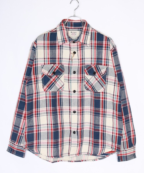 WESTSEA(ウエストシー)の「裏起毛 ヘビーネル チェック柄 長袖ワークシャツ(シャツ/ブラウス・メンズ・レッド系その他2/ブルー/グレー/ダークグリーン/オレンジ系その他/ブラック系その他/ホワイト/レッド/グリーン/ブラウン/レンガ/レッド系その他/ベージュ系その他/オレンジ系その他2/レッド系その他3/パープル/ミント/サンドベージュ/イエロー/オレンジ/ベージュ/ブルー系その他/マスタード/グリーン系その他/グリーン系その他2/ロイヤルブルー/サックスブルー/ブラック/スカイブルー/ブラウン系その他/グレー系その他/ブルー系その他2/ブラック系その他2・L/M/XL)」の1枚目の写真