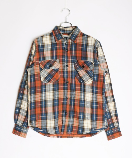 WESTSEA(ウエストシー)の「裏起毛 ヘビーネル チェック柄 長袖ワークシャツ(シャツ/ブラウス・メンズ・レッド系その他2/ブルー/グレー/ダークグリーン/オレンジ系その他/ブラック系その他/ホワイト/レッド/グリーン/ブラウン/レンガ/レッド系その他/ベージュ系その他/オレンジ系その他2/レッド系その他3/パープル/ミント/サンドベージュ/イエロー/オレンジ/ベージュ/ブルー系その他/マスタード/グリーン系その他/グリーン系その他2/ロイヤルブルー/サックスブルー/ブラック/スカイブルー/ブラウン系その他/グレー系その他/ブルー系その他2/ブラック系その他2・L/M/XL)」の21枚目の写真