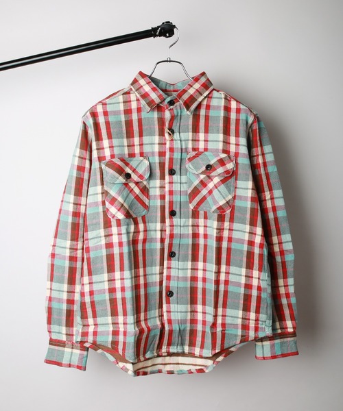 WESTSEA(ウエストシー)の「裏起毛 ヘビーネル チェック柄 長袖ワークシャツ(シャツ/ブラウス・メンズ・レッド系その他2/ブルー/グレー/ダークグリーン/オレンジ系その他/ブラック系その他/ホワイト/レッド/グリーン/ブラウン/レンガ/レッド系その他/ベージュ系その他/オレンジ系その他2/レッド系その他3/パープル/ミント/サンドベージュ/イエロー/オレンジ/ベージュ/ブルー系その他/マスタード/グリーン系その他/グリーン系その他2/ロイヤルブルー/サックスブルー/ブラック/スカイブルー/ブラウン系その他/グレー系その他/ブルー系その他2/ブラック系その他2・L/M/XL)」の18枚目の写真