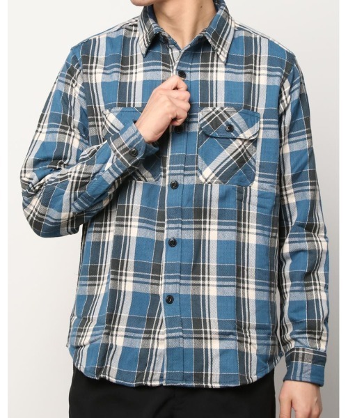 WESTSEA(ウエストシー)の「裏起毛 ヘビーネル チェック柄 長袖ワークシャツ(シャツ/ブラウス・メンズ・レッド系その他2/ブルー/グレー/ダークグリーン/オレンジ系その他/ブラック系その他/ホワイト/レッド/グリーン/ブラウン/レンガ/レッド系その他/ベージュ系その他/オレンジ系その他2/レッド系その他3/パープル/ミント/サンドベージュ/イエロー/オレンジ/ベージュ/ブルー系その他/マスタード/グリーン系その他/グリーン系その他2/ロイヤルブルー/サックスブルー/ブラック/スカイブルー/ブラウン系その他/グレー系その他/ブルー系その他2/ブラック系その他2・L/M/XL)」の19枚目の写真
