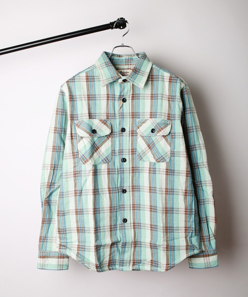 WESTSEA(ウエストシー)の「裏起毛 ヘビーネル チェック柄 長袖ワークシャツ(シャツ/ブラウス・メンズ・レッド系その他2/ブルー/グレー/ダークグリーン/オレンジ系その他/ブラック系その他/ホワイト/レッド/グリーン/ブラウン/レンガ/レッド系その他/ベージュ系その他/オレンジ系その他2/レッド系その他3/パープル/ミント/サンドベージュ/イエロー/オレンジ/ベージュ/ブルー系その他/マスタード/グリーン系その他/グリーン系その他2/ロイヤルブルー/サックスブルー/ブラック/スカイブルー/ブラウン系その他/グレー系その他/ブルー系その他2/ブラック系その他2・L/M/XL)」の14枚目の写真