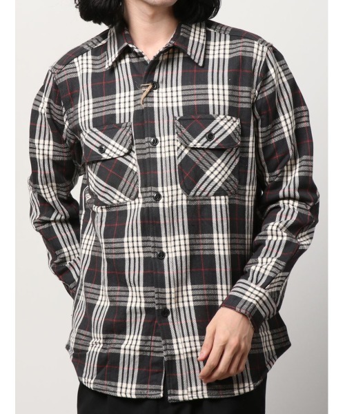 WESTSEA(ウエストシー)の「裏起毛 ヘビーネル チェック柄 長袖ワークシャツ(シャツ/ブラウス・メンズ・レッド系その他2/ブルー/グレー/ダークグリーン/オレンジ系その他/ブラック系その他/ホワイト/レッド/グリーン/ブラウン/レンガ/レッド系その他/ベージュ系その他/オレンジ系その他2/レッド系その他3/パープル/ミント/サンドベージュ/イエロー/オレンジ/ベージュ/ブルー系その他/マスタード/グリーン系その他/グリーン系その他2/ロイヤルブルー/サックスブルー/ブラック/スカイブルー/ブラウン系その他/グレー系その他/ブルー系その他2/ブラック系その他2・L/M/XL)」の2枚目の写真