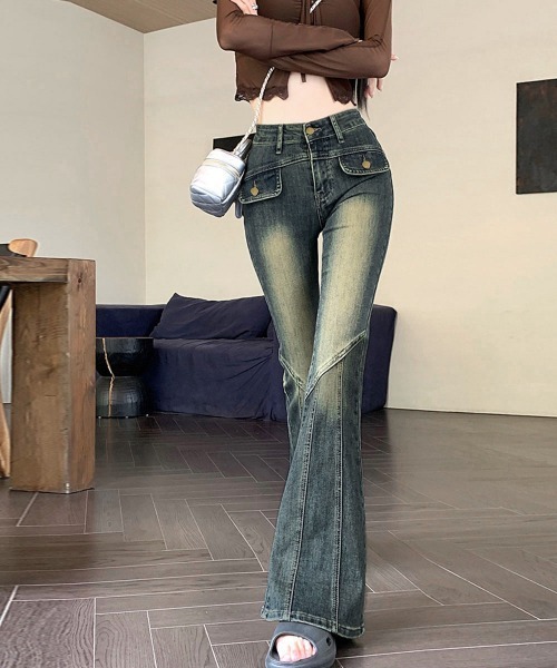 Miniministore(ミニミニストア)の「レトロ セミフレアデニムパンツレディース(デニムパンツ・レディース・インディゴブルー・M/S/L/XL)」の20枚目の写真