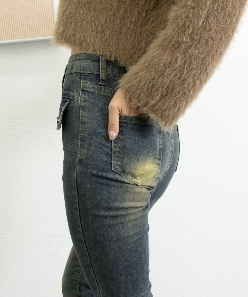Miniministore(ミニミニストア)の「レトロ セミフレアデニムパンツレディース(デニムパンツ・レディース・インディゴブルー・M/S/L/XL)」の7枚目の写真