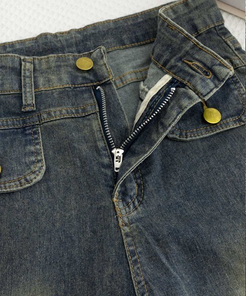 Miniministore(ミニミニストア)の「レトロ セミフレアデニムパンツレディース(デニムパンツ・レディース・インディゴブルー・M/S/L/XL)」の11枚目の写真